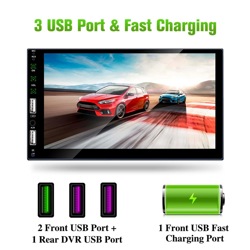 Автомагнитола 2 Din с сенсорным экраном универсальный мультимедийный плеер 7
