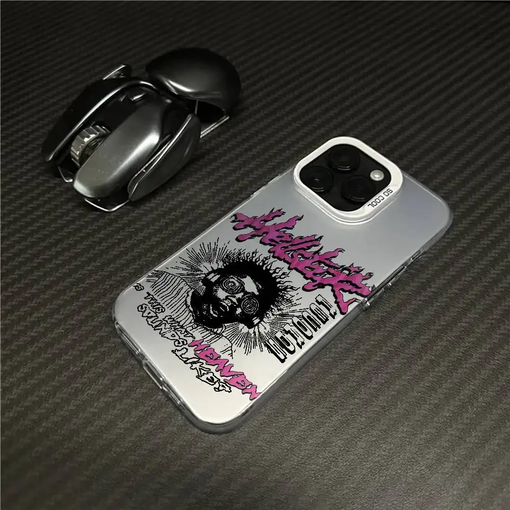 H-HellstarS модный чехол для телефона с логотипом для IPhone 17, 16, 15, 14, 13, 12, 11 Pro Max, черный, фиолетовый, матовый, лазерный, металлический, Aurora Funda (art.: 3920d2da82f65) - 3920d2da82f65