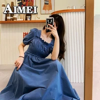cheap gowns retro womens y2k puff sleeves elegant dress long skirts evening dress midi summer clothes for women party plus size