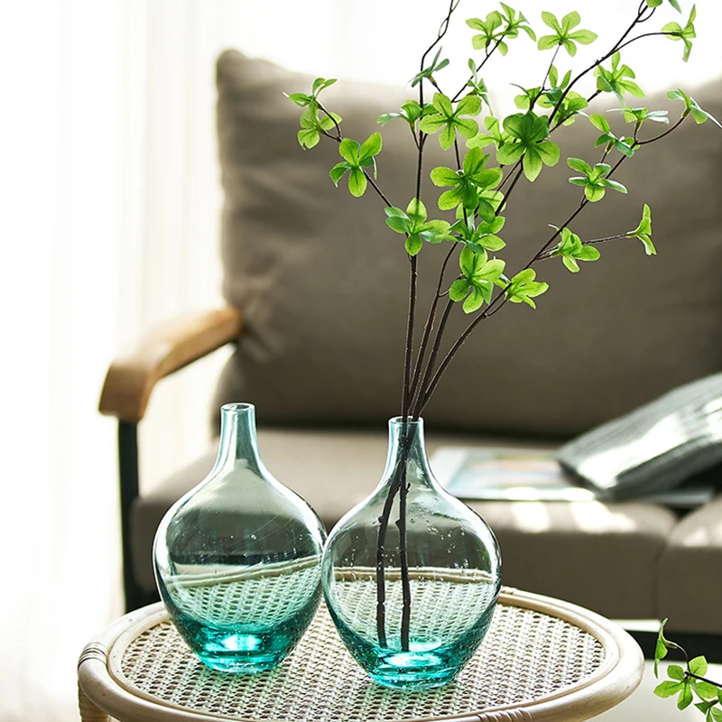 

Прозрачные стеклянные декоративные вазы в скандинавском стиле, современные синие гидропоника, маленькие горшки для растений, комнатный Де...