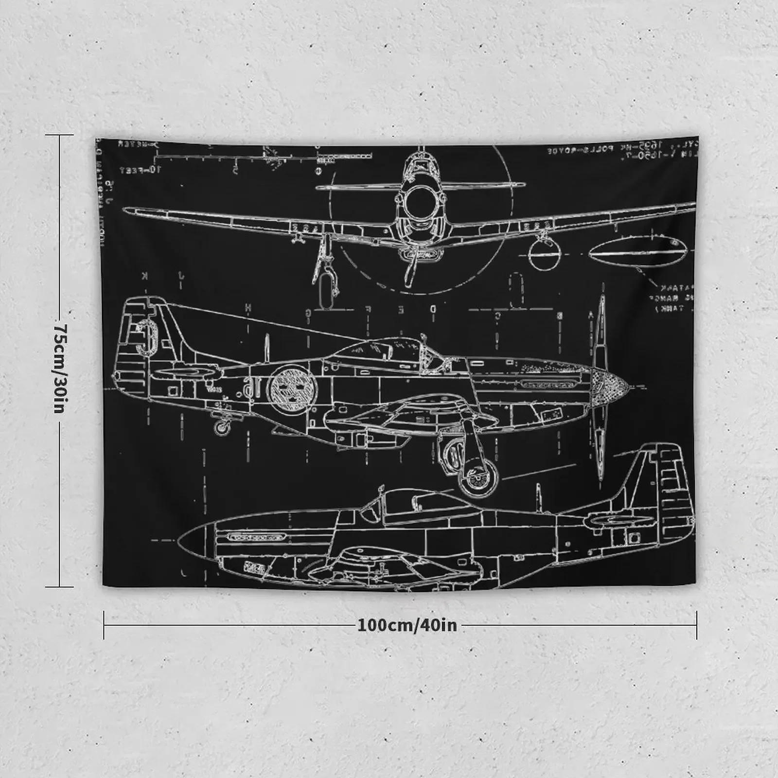 P-51 Concept Blueprints гобелен вещи в комнату украшение дома декоративная настенная