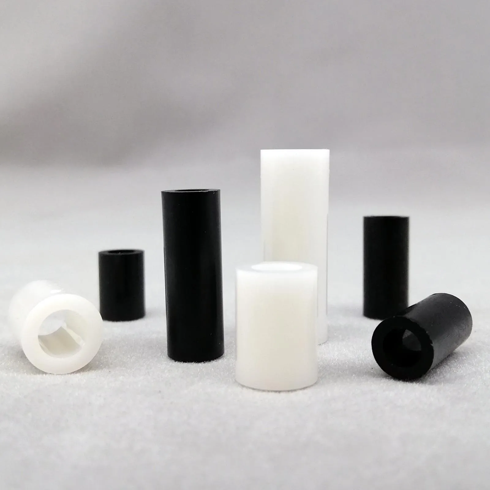 

50X M3 M4 M5 M6 M8 Inner Diameter 3 4 5 6 8mm White Black Nylon ABS Round Hollow Non-Threaded Column Washer Standoff Spacer Bolt