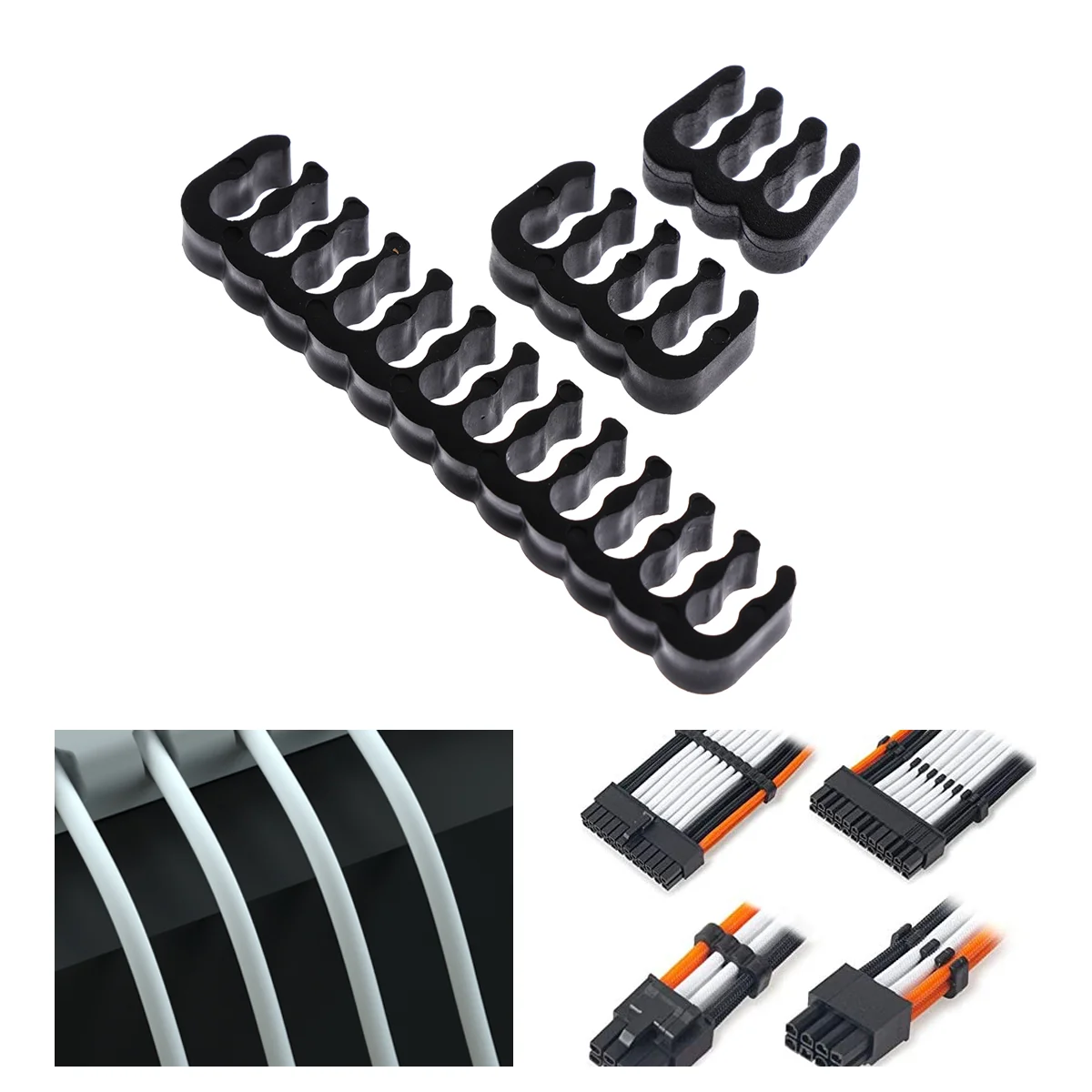 

24pcs White Cable Clips Clamp Clip Organizer Dresser for PC Power Cables Wiring