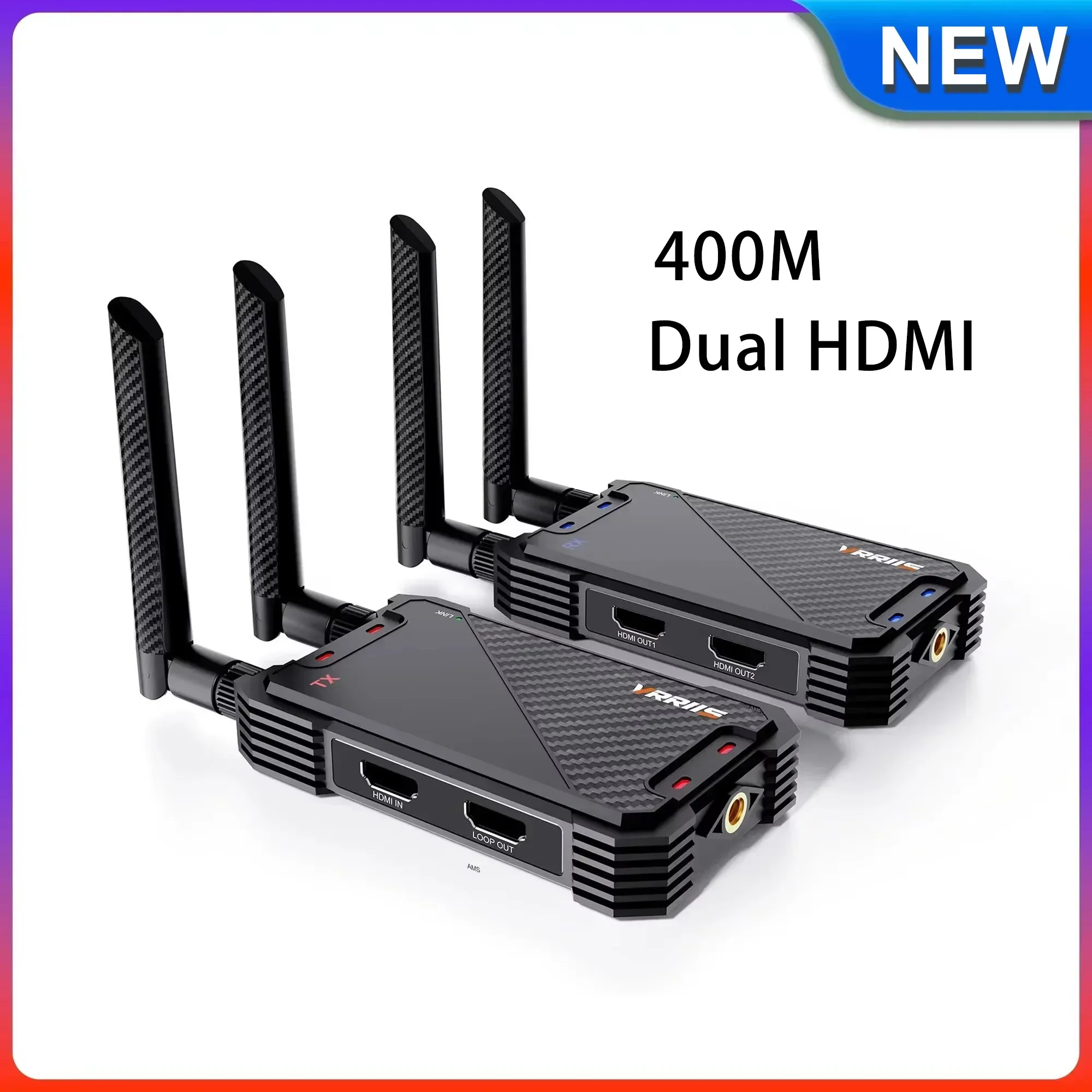 Фото 1300 футов беспроводной Wi-Fi HDMI удлинитель видеопередатчик и приемник двойной дисплей HDMI для ноутбука ПК ТВ-приставка камера к ТВ-проектору №2