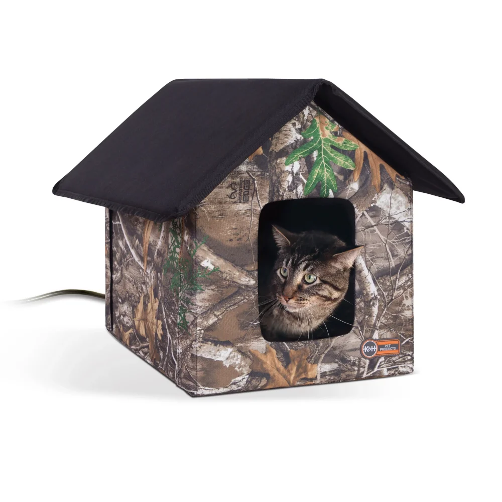

K&H Pet Products Realtree Thermo Outdoor Kitty House Camo 22" X 18" X 17" Cat Beds 22.00 X 19.00 X 17.00 Inches