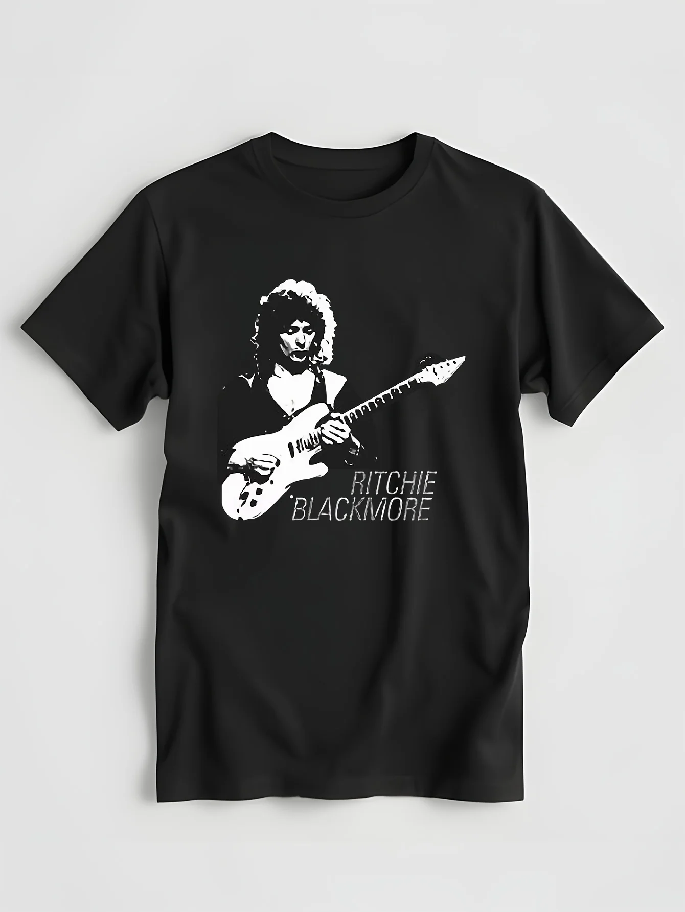 Черная футболка Ritchie Blackmore Roupas Masculinas Humor Hipster с круглым вырезом удобная уличная