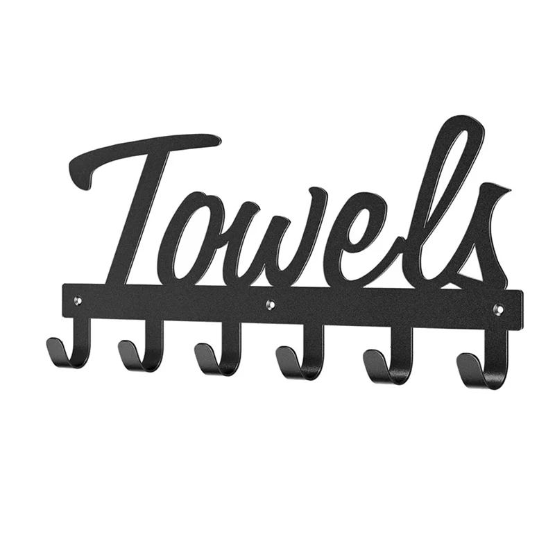 

Towel Rack Towel Racks for Bathroom Wall Mounted 6 Hooks Towel Holder for Bathroom Space Saving Waterproof Rustproof
