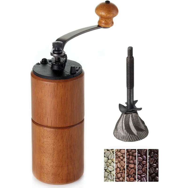 

Ручная мельница для кофейных зерен, деревянная мельница с чугунным заусенцем, ручная мельница большой емкости