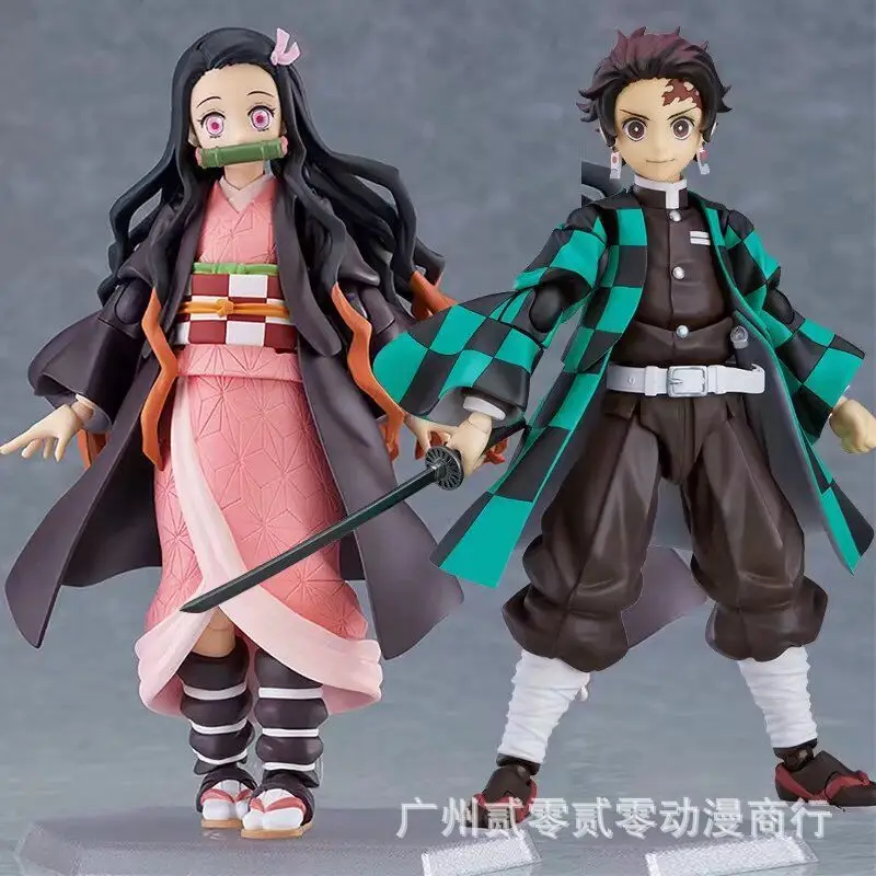 

14CM Boxed Demon Slayer Kamado Nezuko Figma 508-DX Tanjiro 498-DX PVC Action Figure Collectible Model Toys Gift