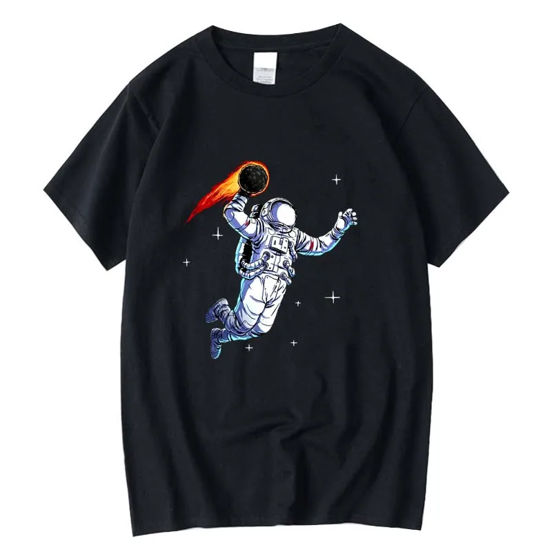 

Men's top quality 100%cotton Interesting spaceman design and printing casual loost men tshirt cool o-neck t-shirt male tee shirt