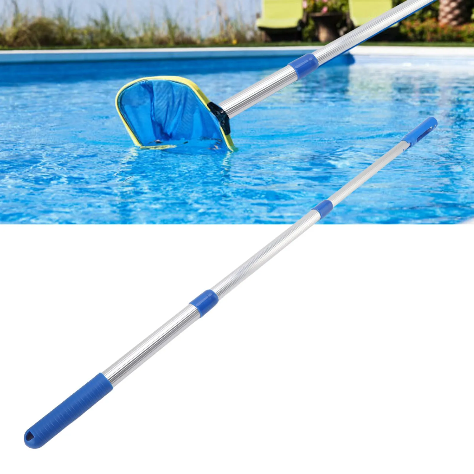 

Swimming Pool Pole 3Section Telescopic Detachable Swimming Pool Cleaning Brush Spa Wall Floor Brush and moreCleaning Accessories