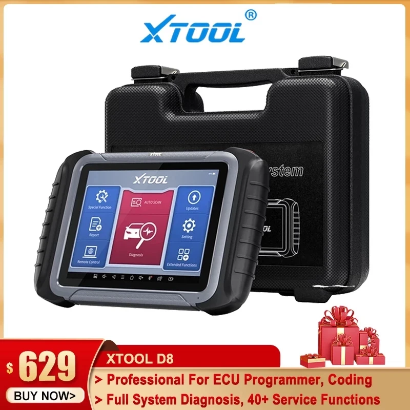 

XTOOL D8 Full System Diagnostic Tools ECU Coding Active Test OBD2 Automotive Scanner 40+ Service Functions CAN FD Free Update