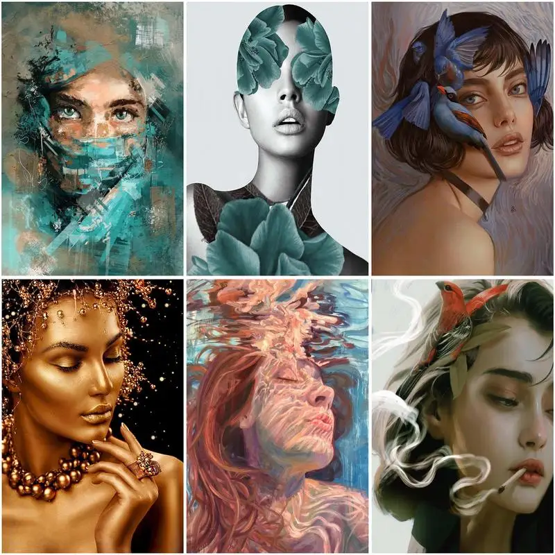 

40x50cm Painting By Numbers DIY Gift For Adults Woman Paint By Number Canvas Drawing Figure Wall Decoration Home Artwork