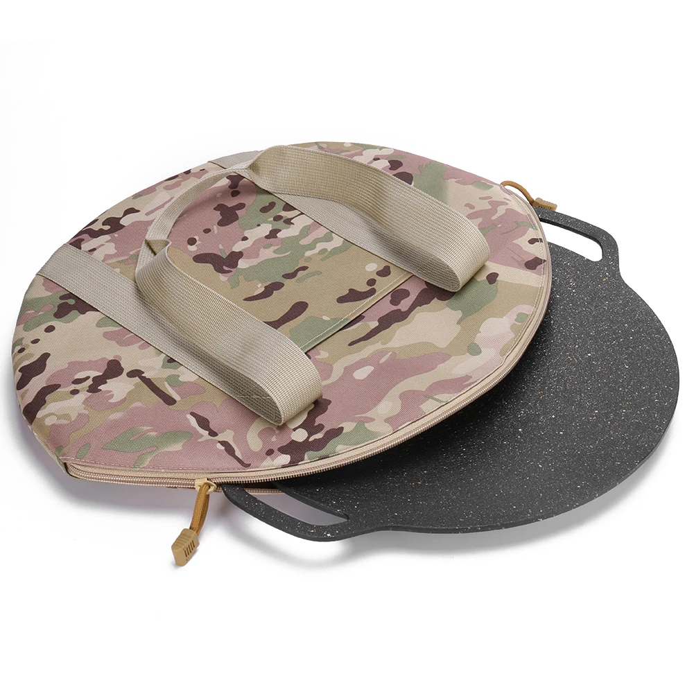 

Oxford Cast Iron Skillet Bag Waterproof Cast Iron Pot Storage Bag Zippered Portable Thickened Side Storage Bag for Travel Picnic