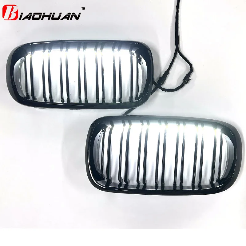 Фото Для BMW F01 F02 F10 F07 F20 F25 F22 F23 F30 F35 F34 F36 F80 F82 F87 F15 E70 E60E90С светодиодными фонарями Автомобильный передний бампер Решетка почек №2