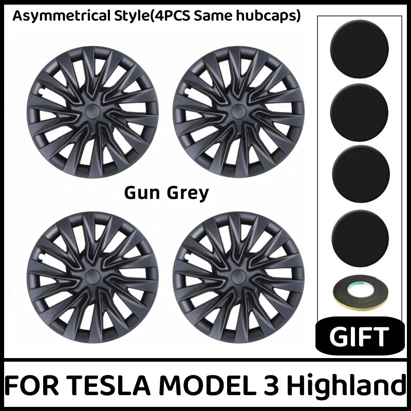 

4 шт. крышка ступицы, 18-дюймовая сменная крышка колеса, автомобильная полная крышка обода, аксессуары для Tesla Model 3 Highland 2023 2024
