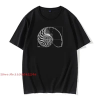 mens t shirt fibonacci on a nautilus casual male tshirt math basic tees crew neck clothing 100 cotton printed t shirt