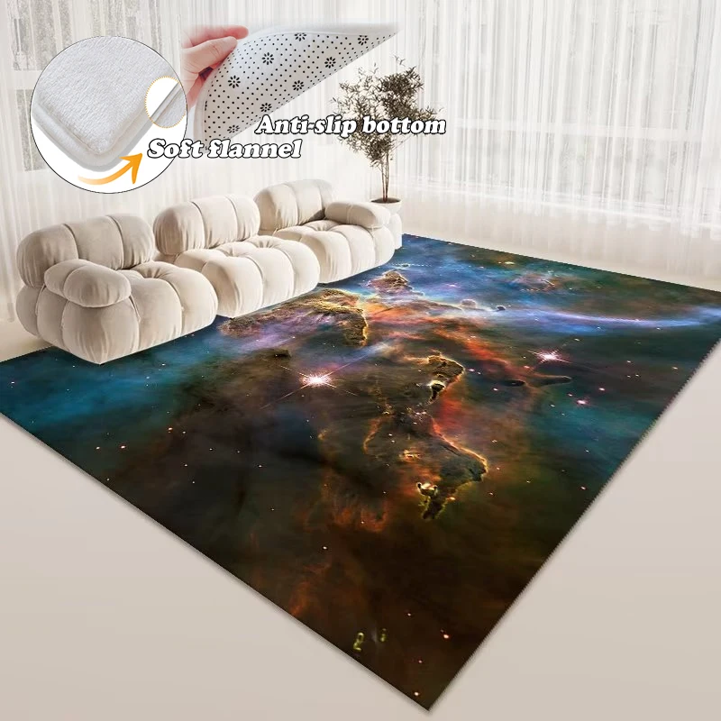 

Мягкие 3D ковры со звездным небом для украшения гостиной, крутой плюшевый нескользящий коврик для детской спальни, декоративный коврик для дивана 200x300 см