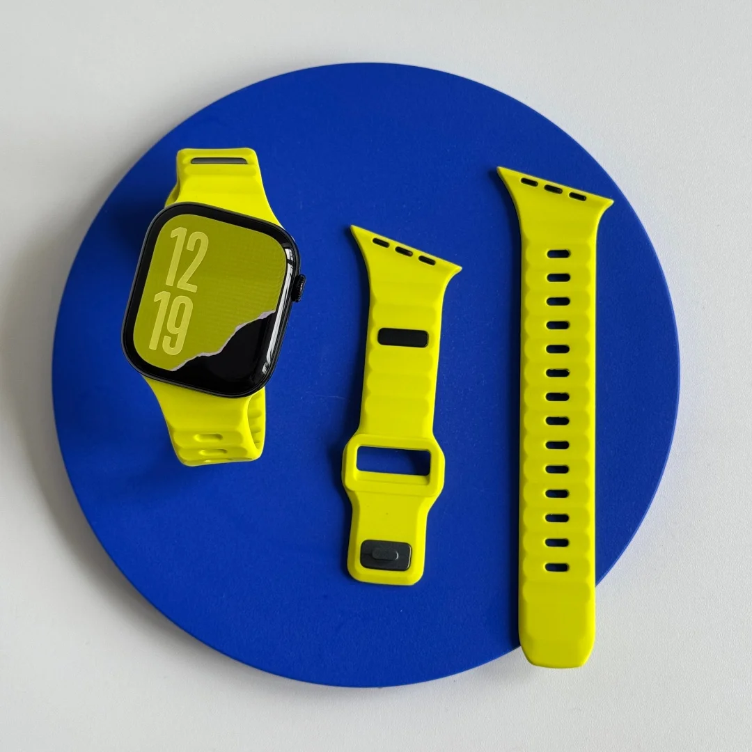 Фото Силиконовый спортивный ремешок для Apple Watch Band Ultra 49 мм, 46 мм, 45 мм, 44 мм, 41 мм, 40 мм, браслет Correa для iWatch Series 11, 10, 9, 8, 7, 6, 5, SE №2
