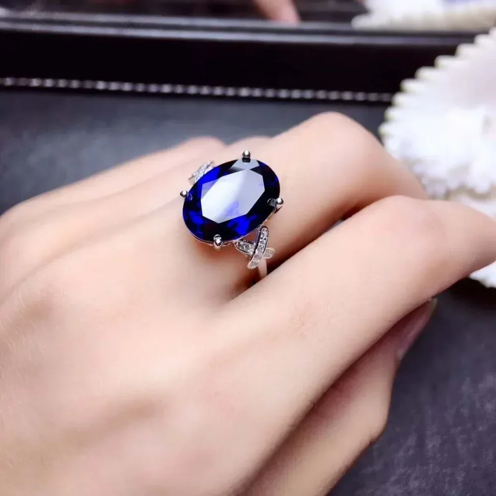 Женское свадебное кольцо с сапфиром из Шри-Ланки