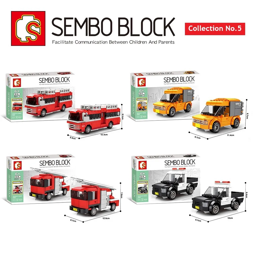 

Sembo миниатюрный тайский автомобиль, специальная транспортная серия 6116 6117 6118 6119, игрушки для детей, строительный блок