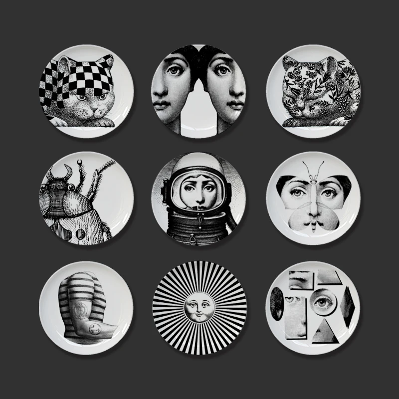 

Face decoration plate wall decoration European and American style home model room wall display plate decoration 7 inches