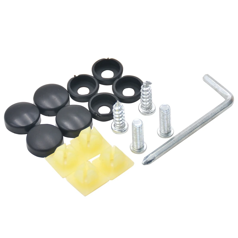 

17 Pcs Car License Plate Frame Security Anti-Theft Screw Bolt Fasteners Snap Cover