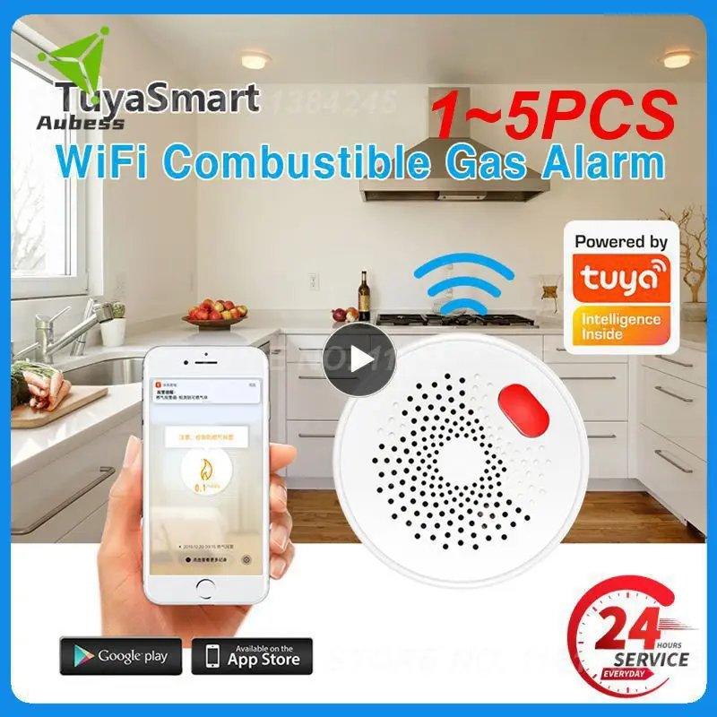 

Датчик природного газа Tuya Smart Home Zigbee/ Wi-Fi, умный детектор утечки горючего угля, сжиженного углеродом, пожарная безопасность, 1-5 шт.