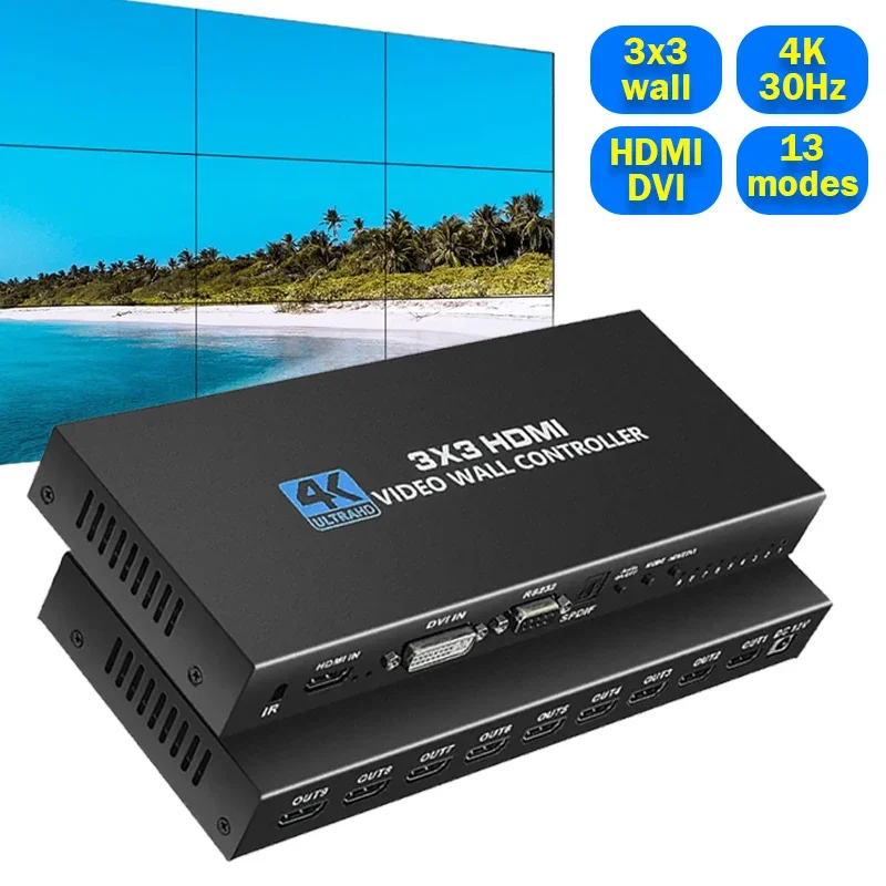 

3X3 настенный видеоконтроллер 4K HDMI DVI ТВ