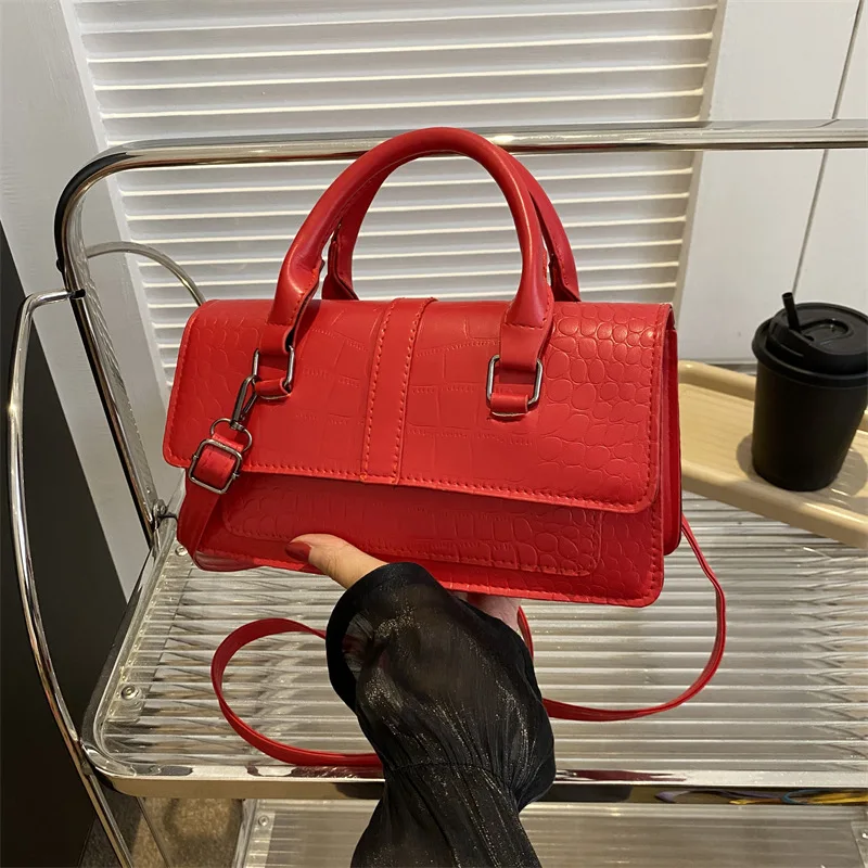 

Stone Pattern Small Square Bags For Women Handbag Pu Leather Crossbody Bags 2023 New Shoulder Bag Ins Chic Lady Messenger Bag