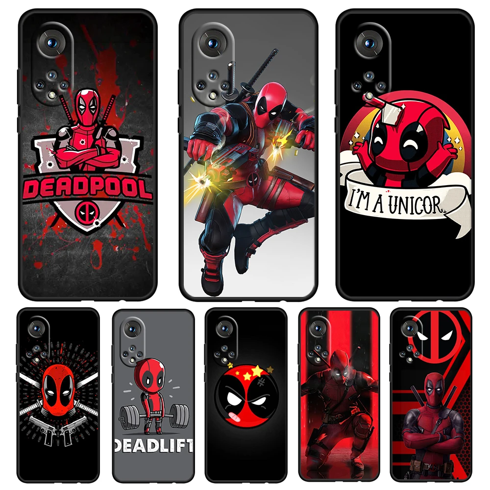 

Marvel Avengers deadpool For Honor 60 50 20 SE Pro X30 10X 10i 10 9X 9A 8X 8A Lite Silicone Soft TPU Black Phone Case Capa Cover