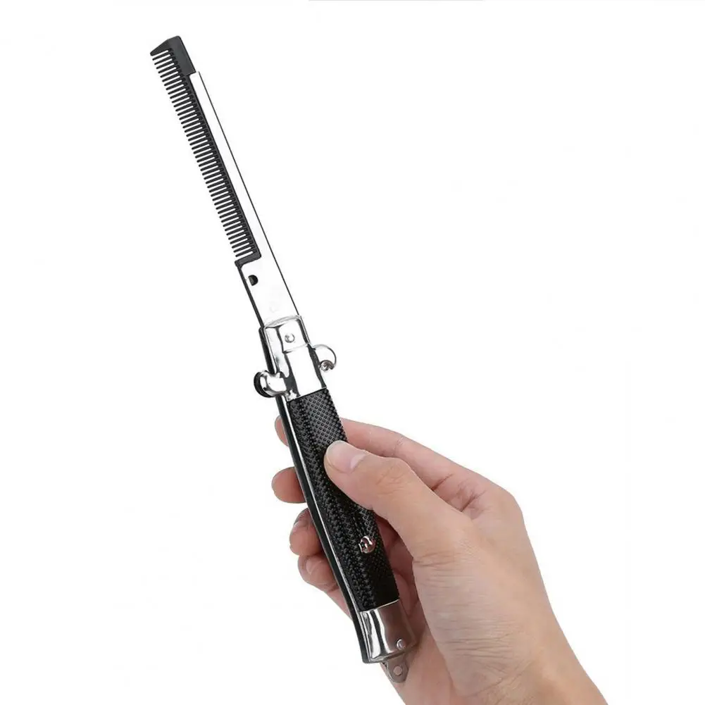 

Pocket Size Practical Beard Mustache Styling Push Button Hair Brush for Styling