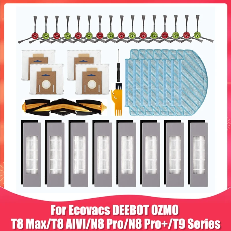 

Replacement Parts For Ecovacs Deebot OZMO T8 Max T8 AIVI N8 Pro N8 Pro+ T9 Series Robot Vacuum Cleaner Accessories Kit