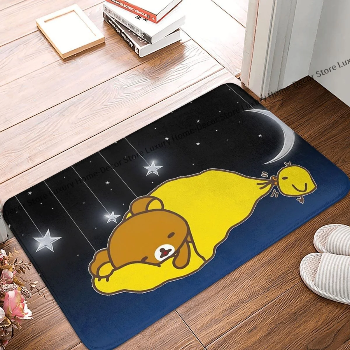 

Коврик для спальни с медведем Rilakkuma, спальный Придверный коврик, кухонный ковер, коврик для входной двери, домашний декор
