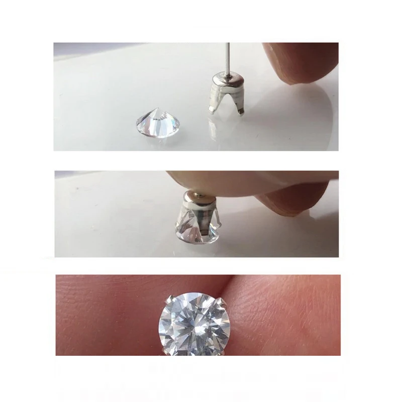 Серьги из стерлингового серебра 925 пробы 3/4/5/6 мм 4-зубчатые серьги-защелки оптовая