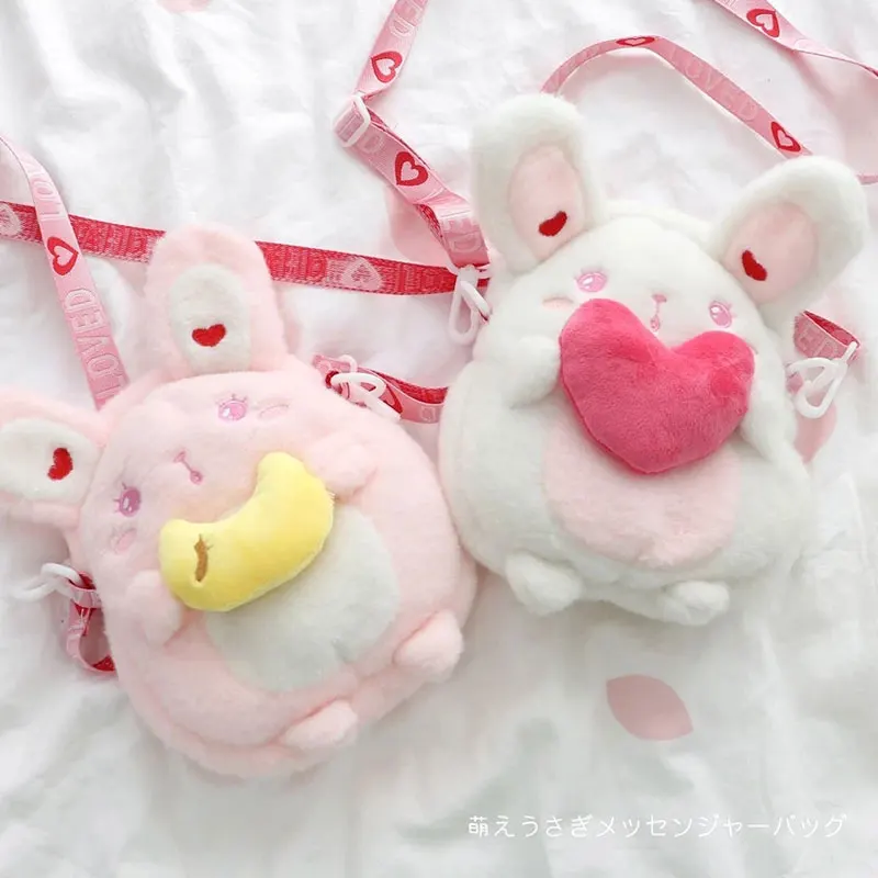 

Kawaii Plush Doll Rabbit Messenger Bags Girl Phone Purse Lotila Crossbody Shoulder Bag For Teenager 2022 Autumn Winter Bag