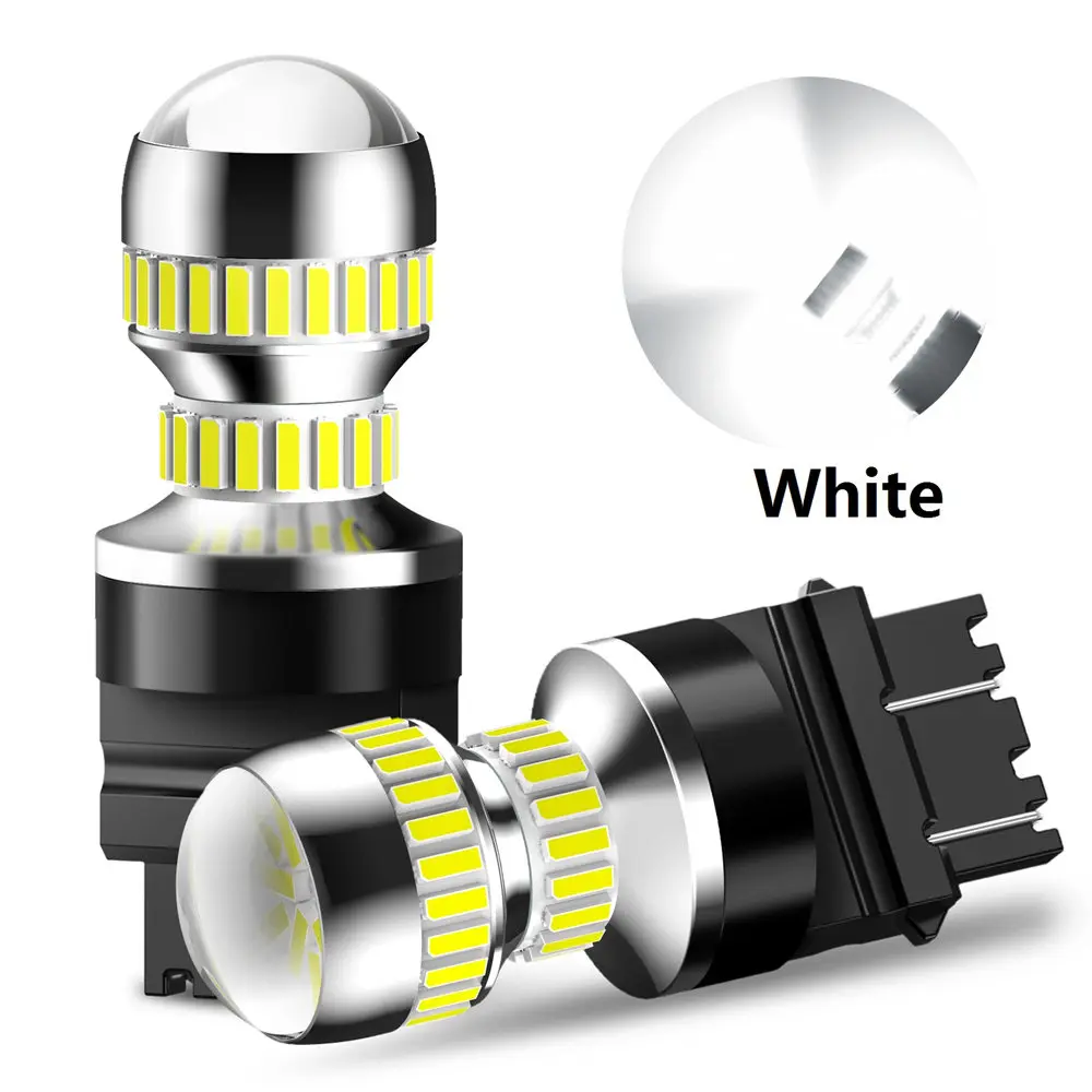 

Светодиодный прожектор AUXITO T25 3157 Canbus NO Hyperflash P27/7 Вт, автомобильная лампа DRL, положение парковки, стоп-сигнал, сигнальная лампа заднего хода, 12 В, белый
