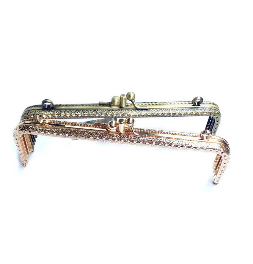 10pcs/lot  2 Color Metal Frame Purse for Clutch Coins Bag Handle Kiss Clasp Lock Accessories For Bag 8.5/10.5/12.5/15/18cm