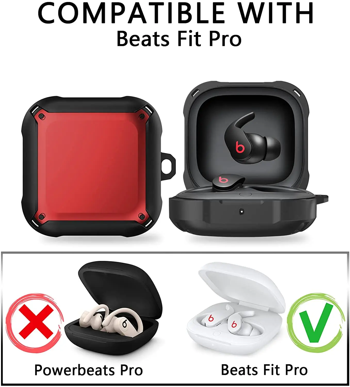 

Armor Cover For Beats Fit Pro Case Cover With keychain Full-Body shockproof Protective Soft TPU Cover For Beats Fit Pro Cases