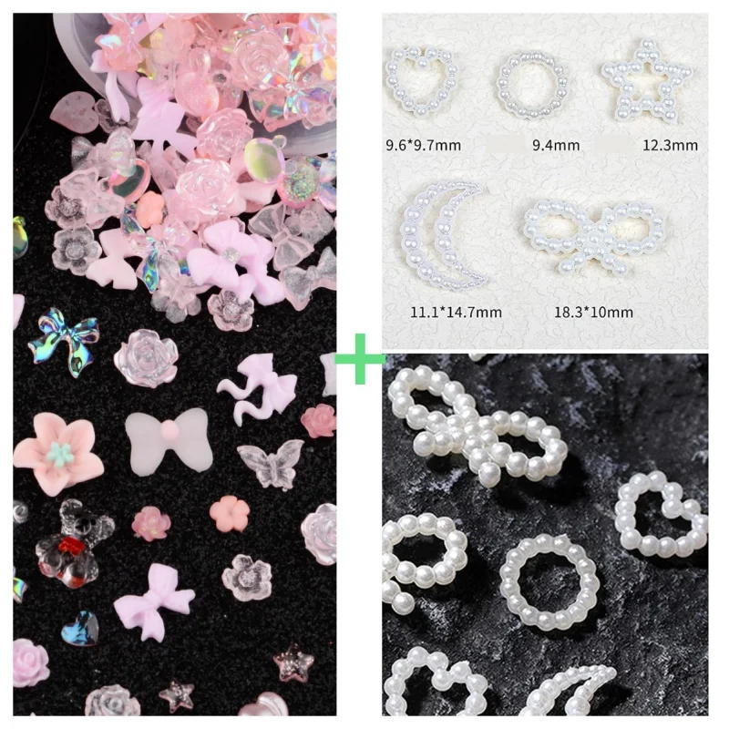 50 шт. весенний 3D Лук Авроры/Любовь/Бабочка Смешанные украшения для ногтей Полые украшения для ногтей своими руками шармы для ногтей дизайнерские аксессуары