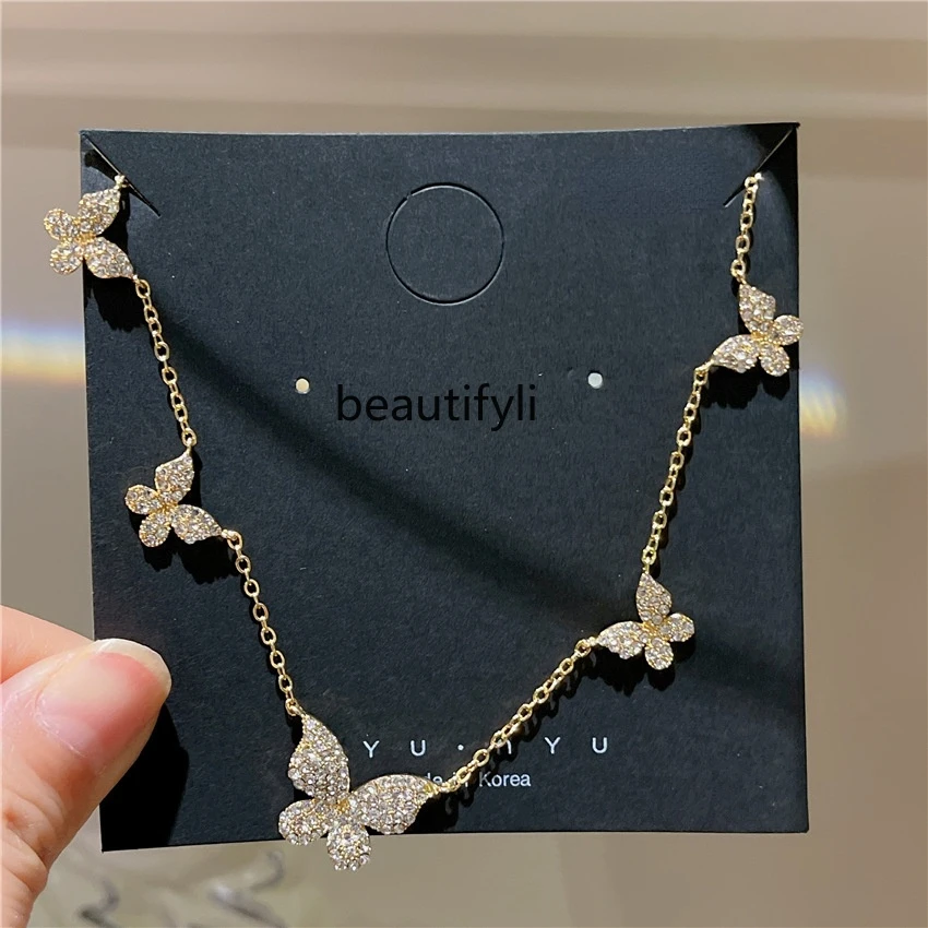 

Женское Ожерелье с бабочкой yj, в стиле Ins, светлое роскошное ожерелье с изображением лесной, новинка 2022, осенне-зимнее ювелирное изделие