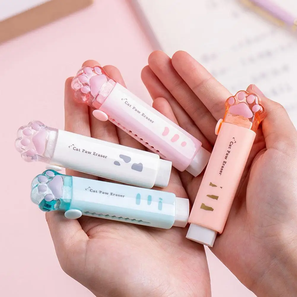 

Push-pull Paw Cute Eraser Girl Student Pencil Eraser Eraser Cartoon Eraser School Prizes Pen Office Kawaii Stationery R T2a8