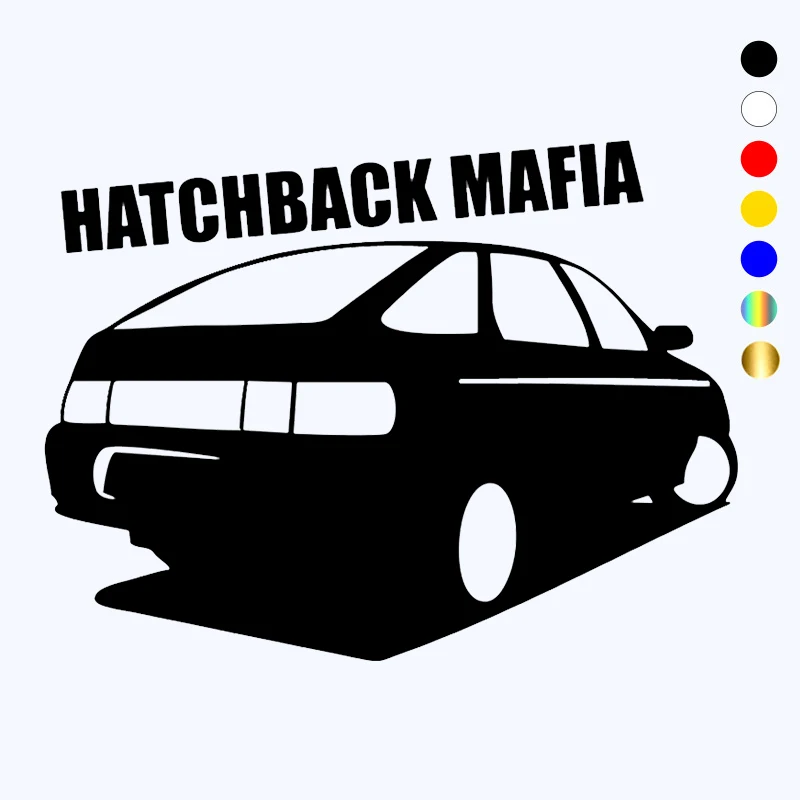 

JP Fun Car Decal for hatchback Mafia silver / black for car bumper window decoration waterproof Vinyl Sticker 15cmx11cm