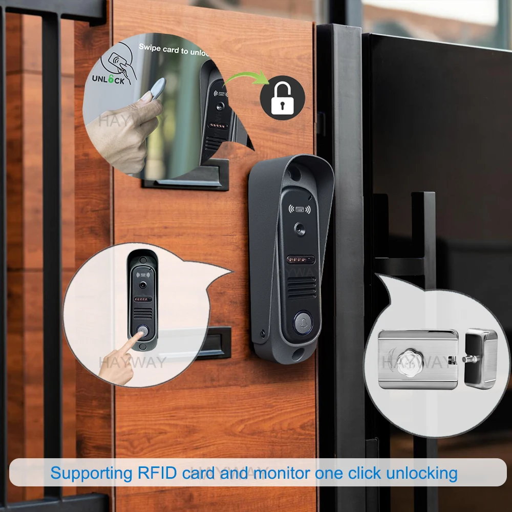 Комплект видеодомофона Tuya Wireless IPS 10 дюймов с сенсорным экраном и камерой 1080P