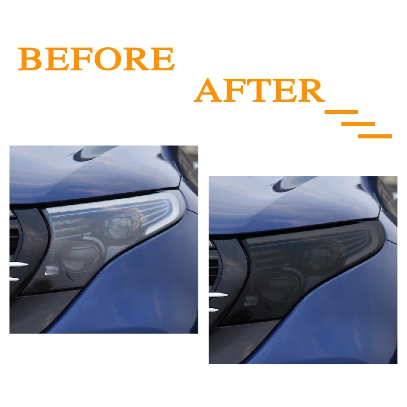 Car Headlight Taillight Protection Tint Film Smoke Black Transparent TPU Sticker For Mercedes Benz EQC 2020 2021 Accessories |