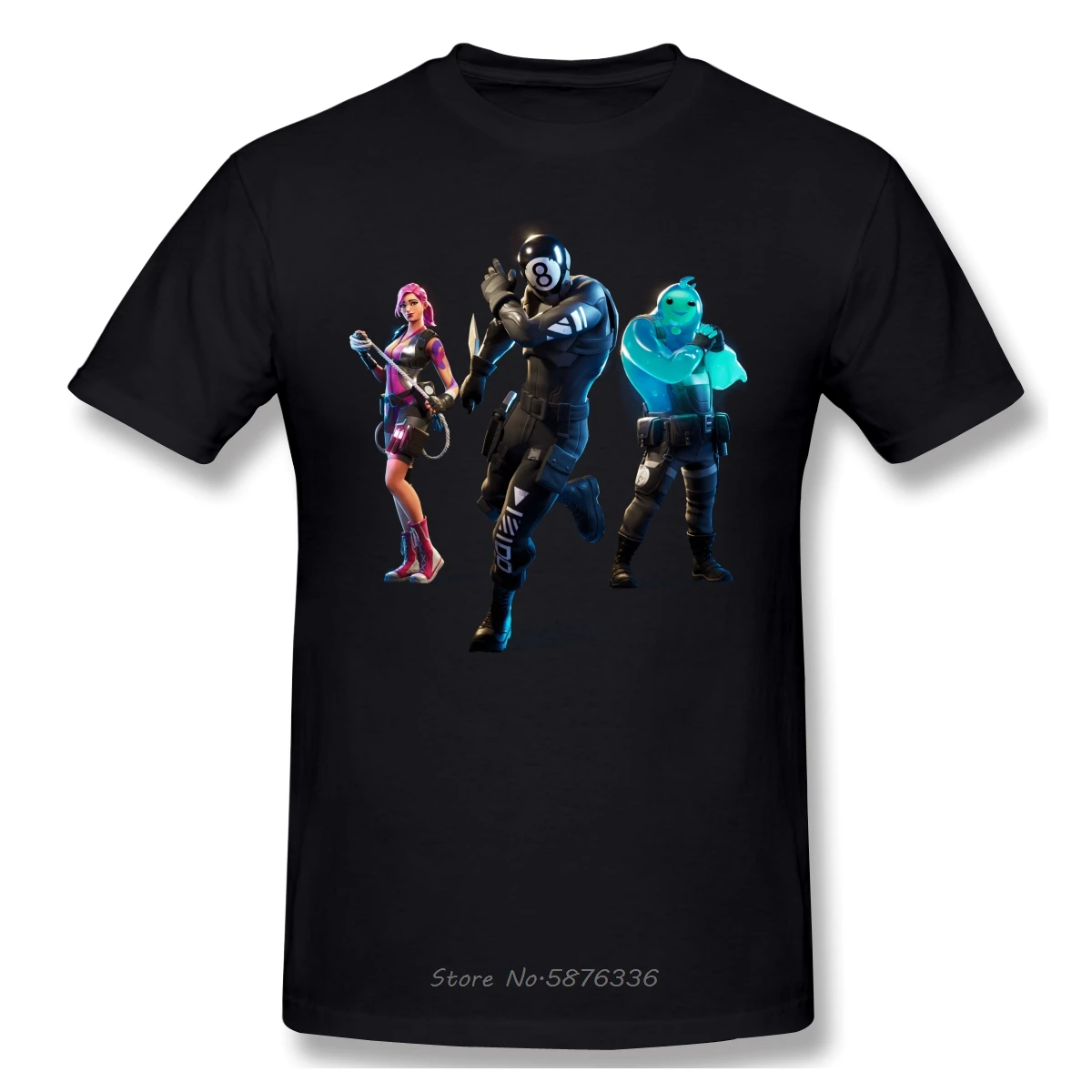 

Men T-Shirt Funny O-Neck Short Sleeve Tops The Team Pure Cotton Tees Funny Harajuku Anime TShirt