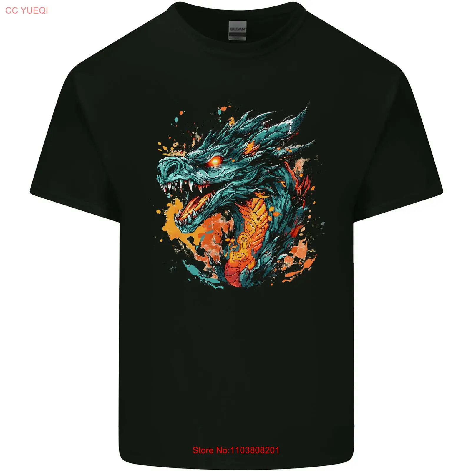 Мужская хлопковая футболка A Fantasy Fire Dragon