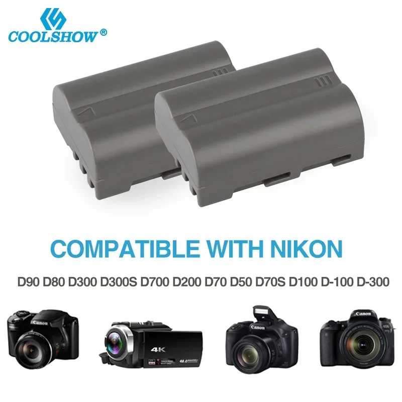 Аккумулятор EN-EL3e для Nikon D30 D300s D50 D70 D70S D100 D200 D300 D800 V1 MB-D11 MB-D12 MH-18A