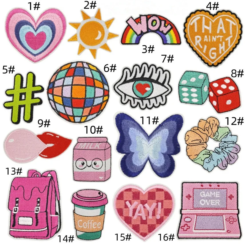 10 шт. нашивки с вышивкой Game Over Wow Yay