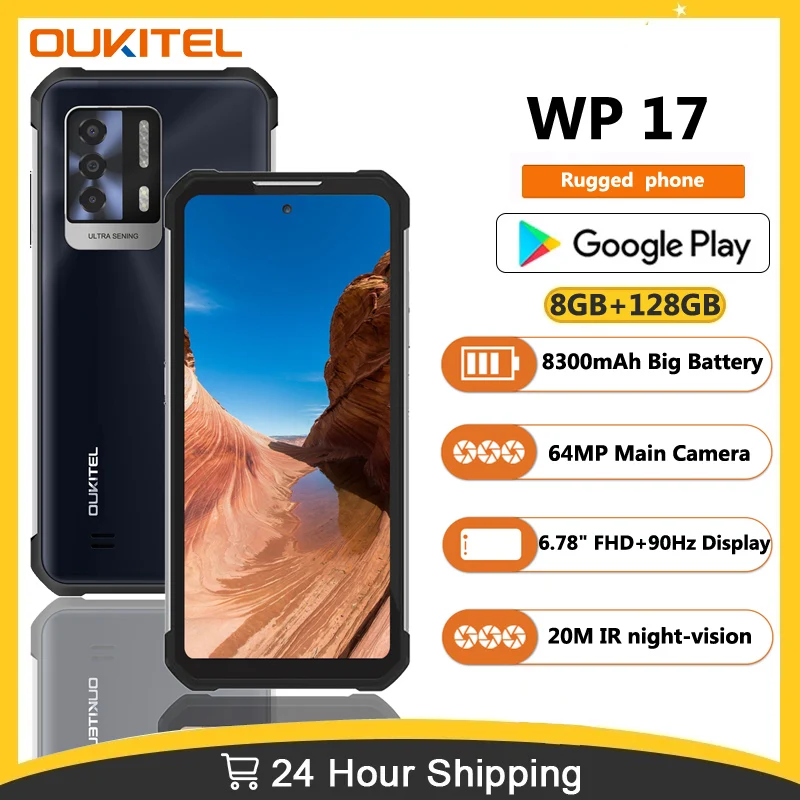 Oukitel WP17 IP68 Waterproof Rugged Smartphone With 8GB RAM 64MP Camera Android Mobile Phone Support Global 4G Network Cellphone